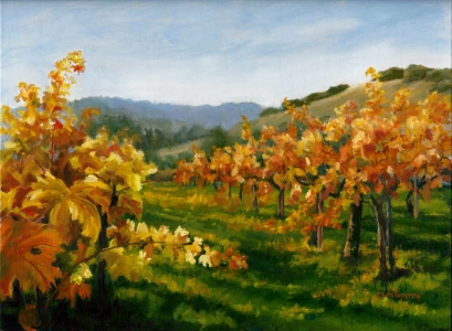 Wine Country Oil Painting