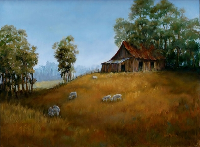 Barn Painting with Sheep